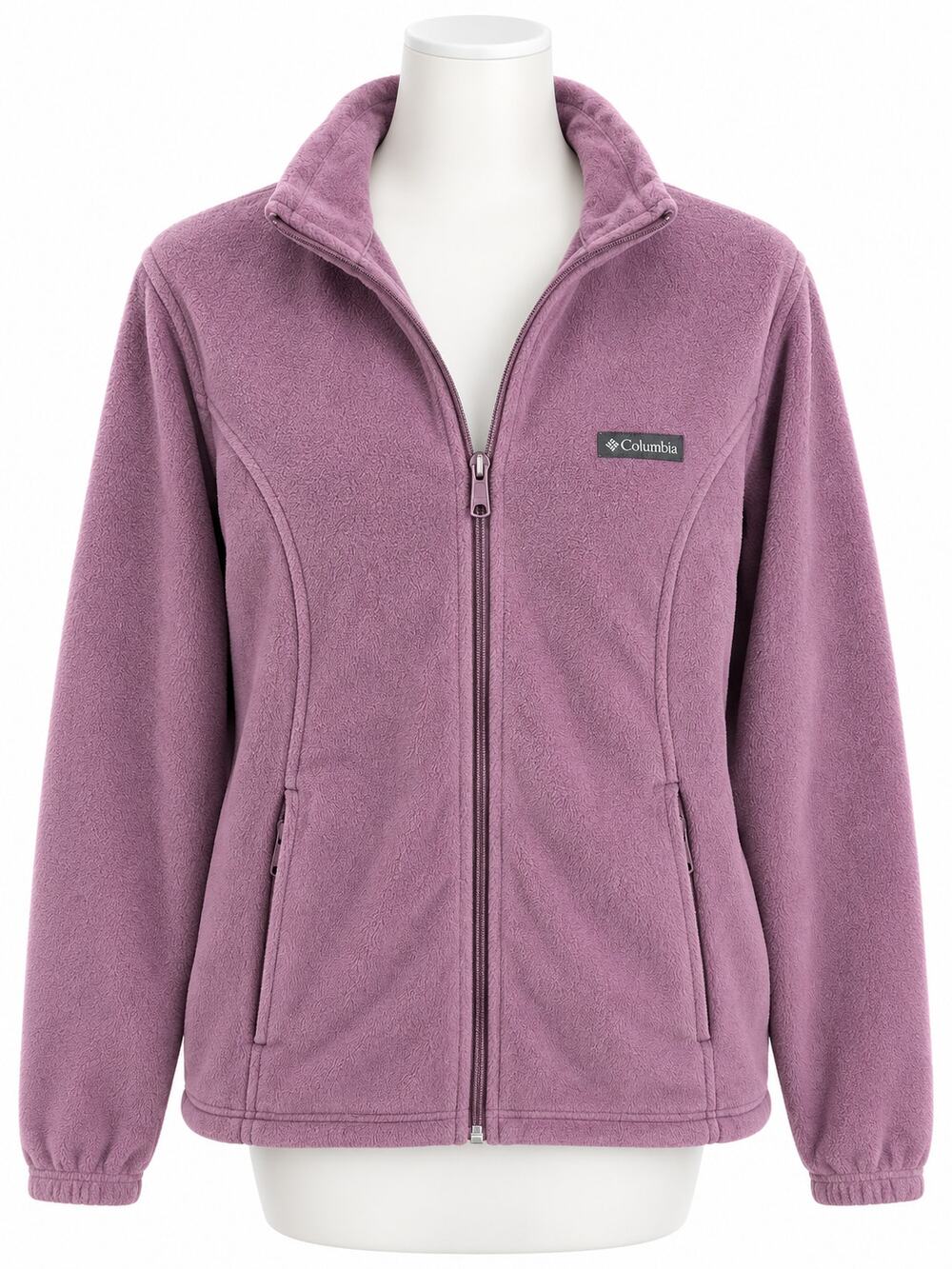 Columbia Full Zip Fleece Jacket Mauve Purple Outdoor Fall Hiking Womens Size XL